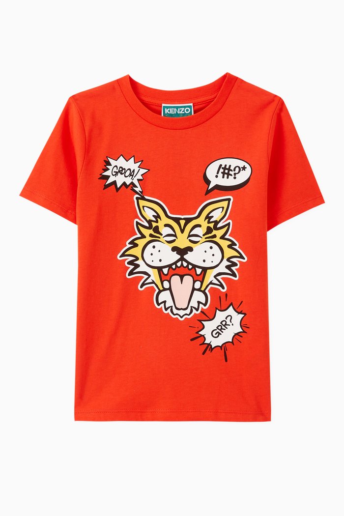 

Tiger Logo T-shirt in Cotton, Red