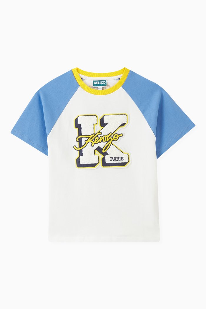 

Colour-block Logo T-shirt in Cotton, White