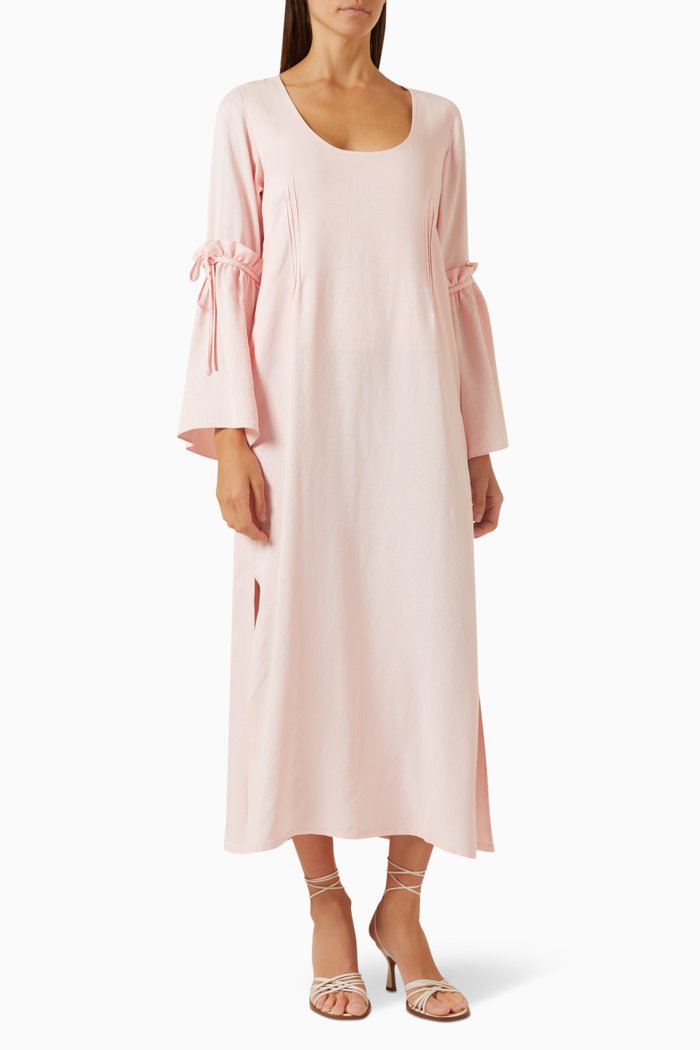 Dahlia Maxi Dress in Satin, Pink