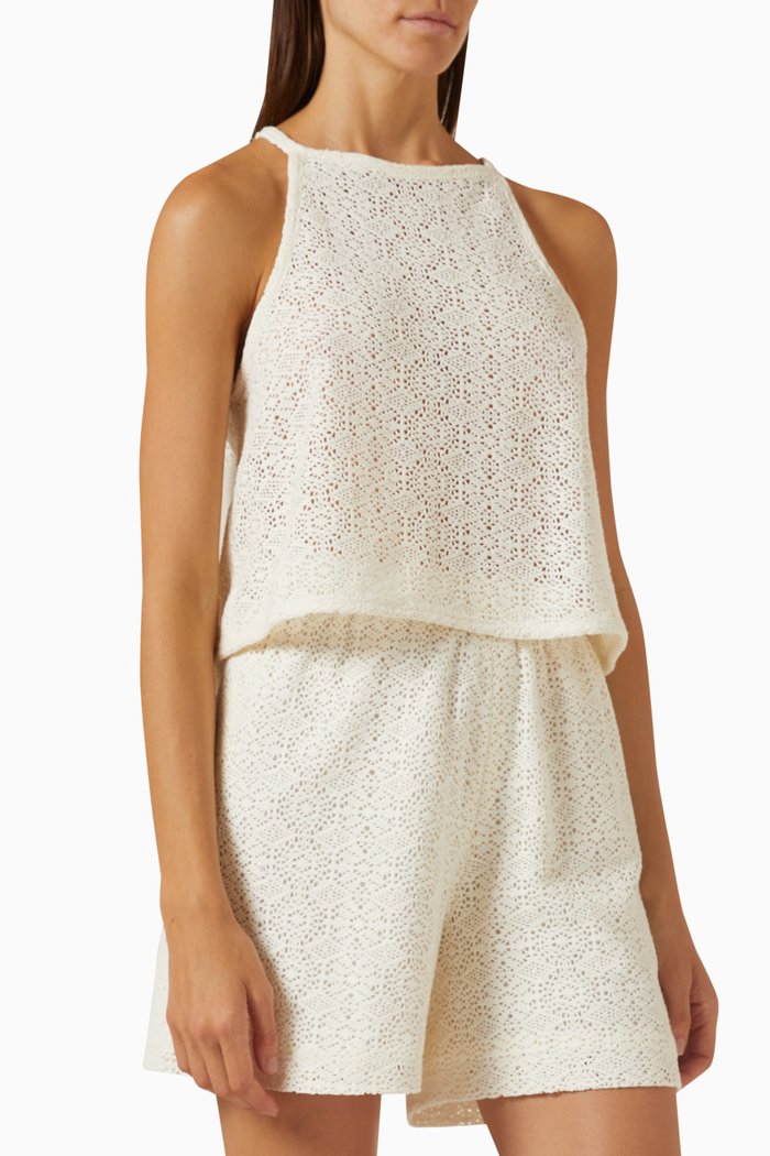 

Athena Top in Crochet, Neutral