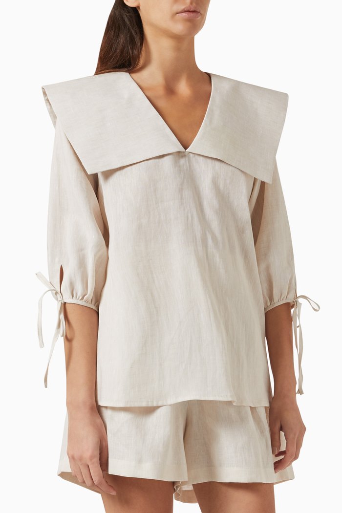 

Brigid Collared Top, Neutral