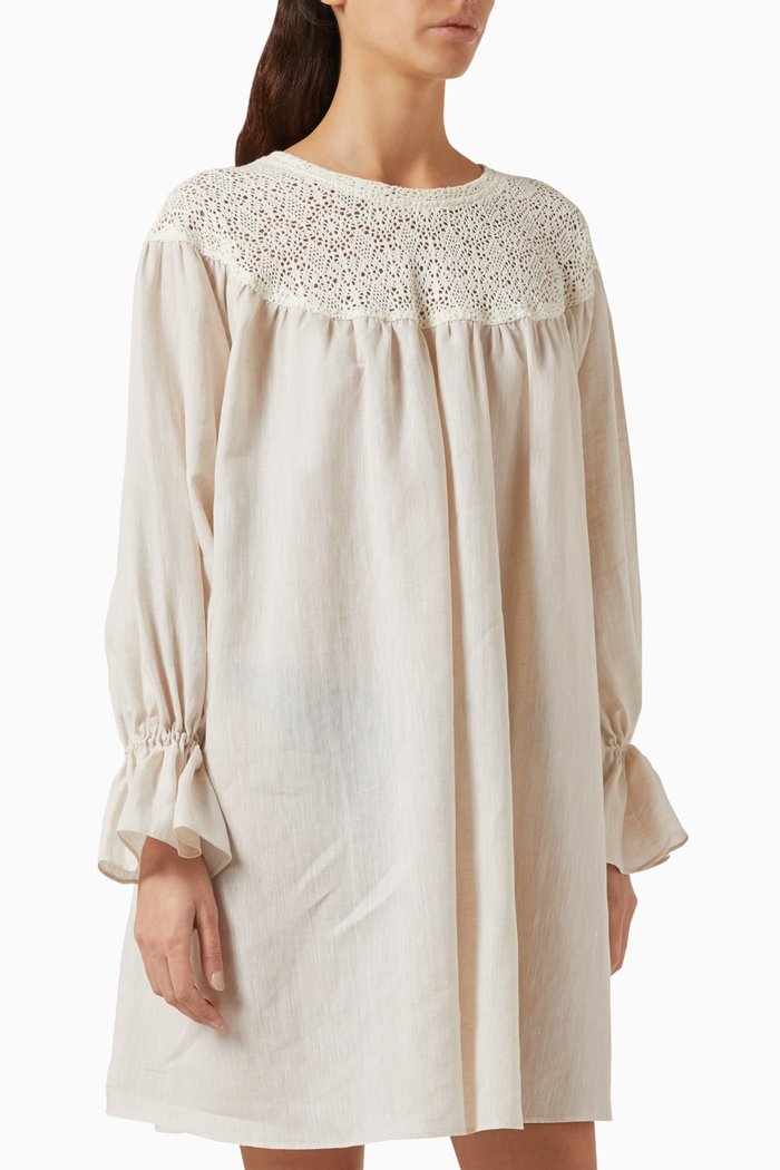 

Kelsey Lace Mini Dress, Neutral
