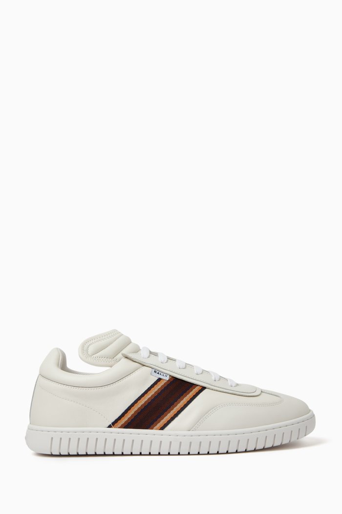 

Parrel Ribbon Low-top Sneakers in Leather, White