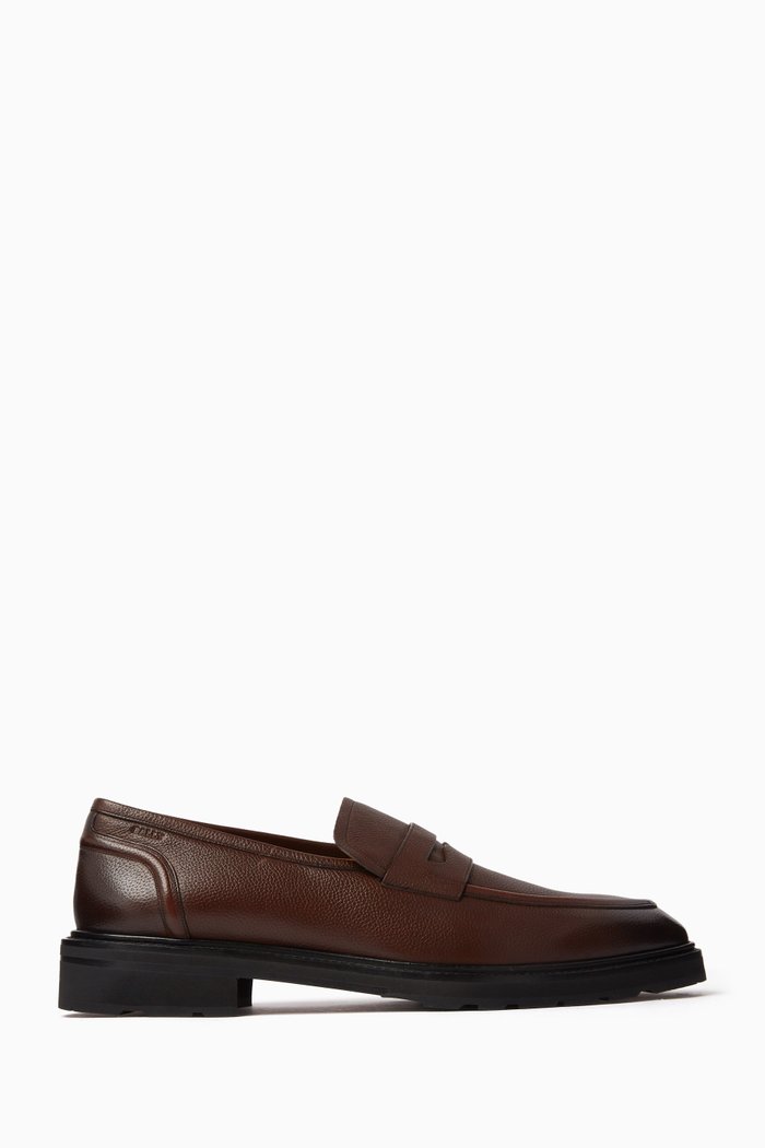 

Migaris Penny-slot Loafers in Leather, Brown