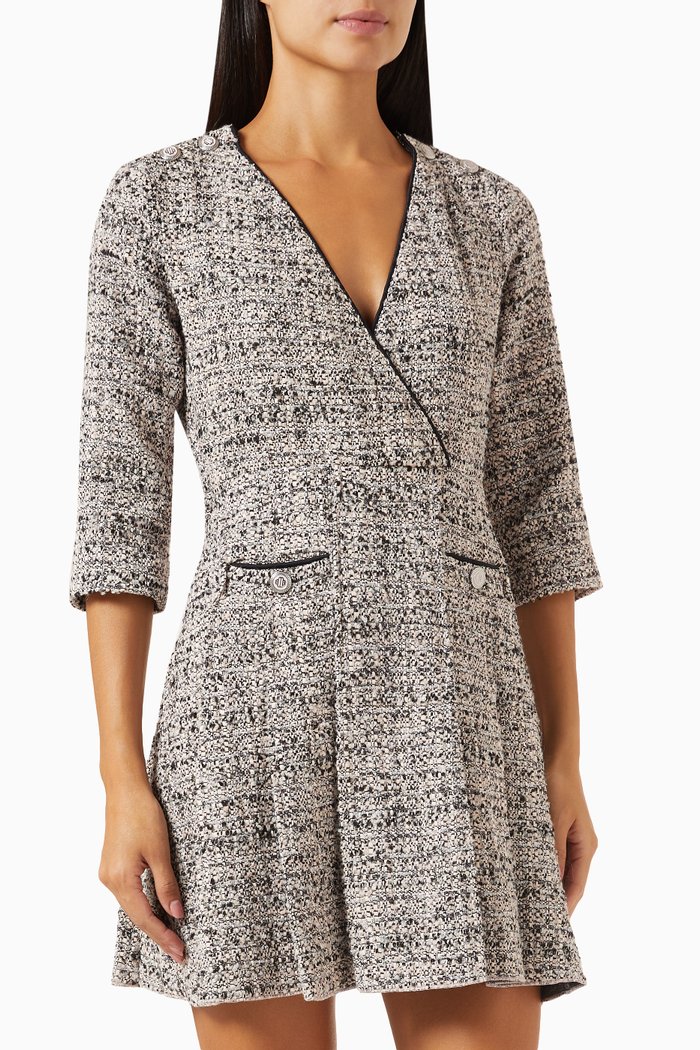 

Reldina Mini Dress in Metallic Tweed, Pink