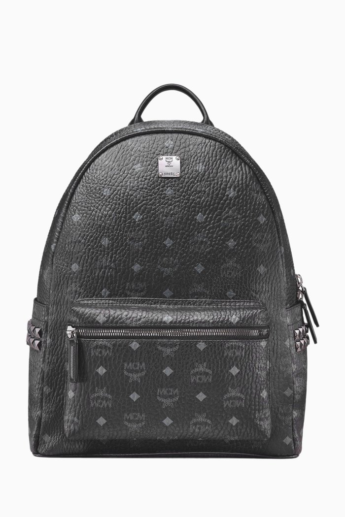 

Stark Side Studs Medium Backpack in Visetos, Black