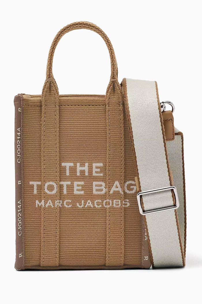 

The Mini Tote Bag in Woven Jacquard, Brown