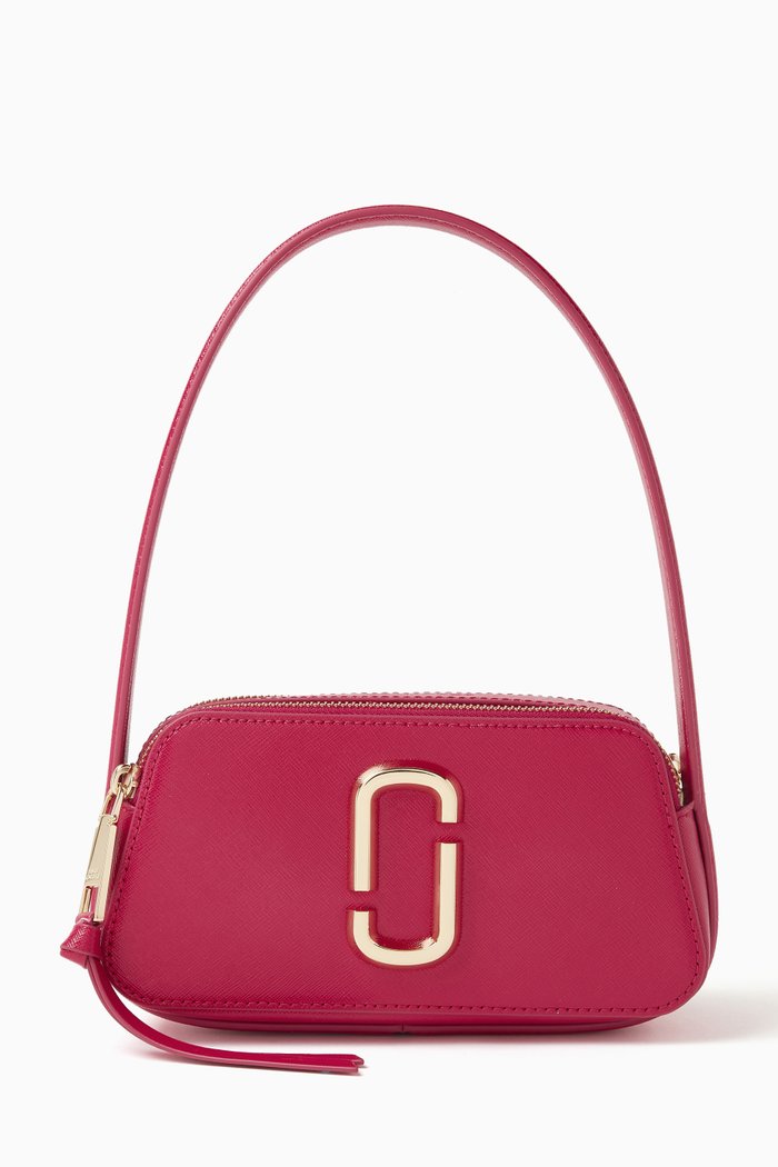 The Slingshot Shoulder Bag in Leather, Pink