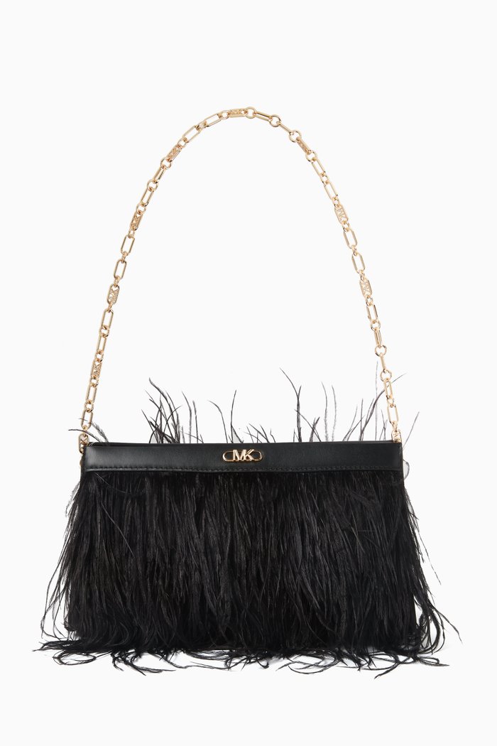

Large Tabitha Clutch in Feather, Black