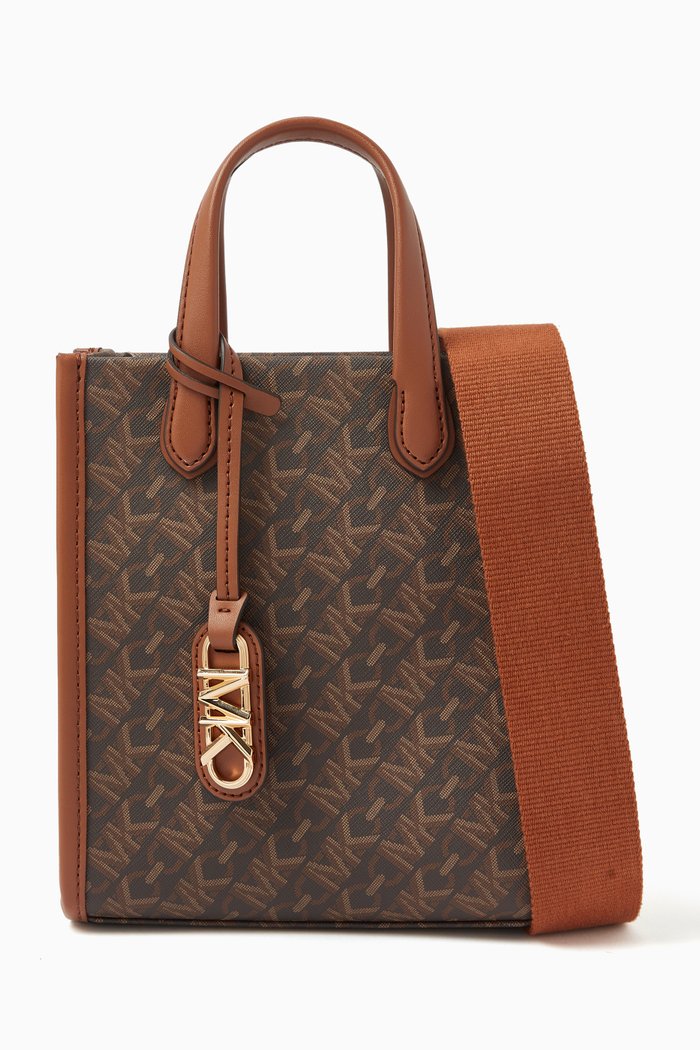 

XS Gigi Tote Bag in Empire Presbyopia Canvas, Brown