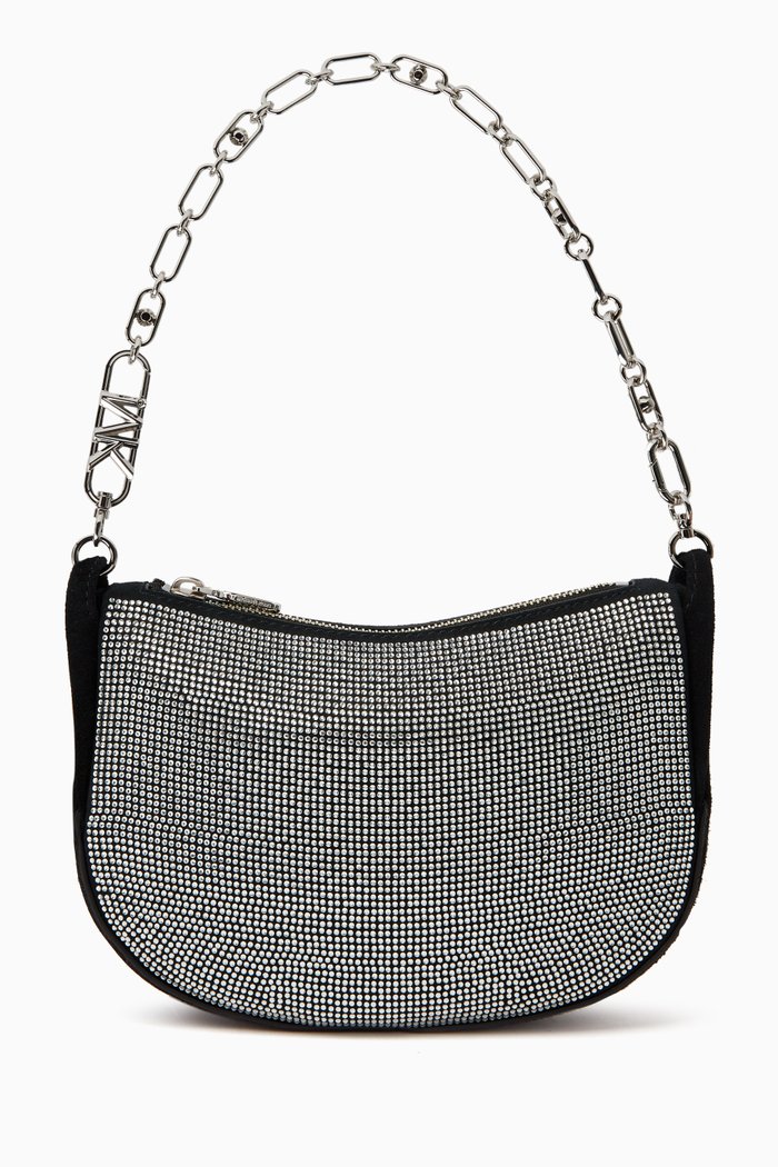 

Small Kendall Shoulder Bag in Brushed Leather, Black