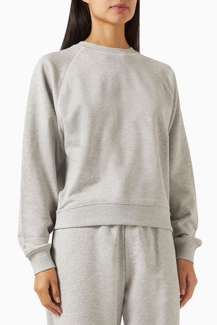 

Football Sweatshirt in Organic Loopback Cotton, Grey