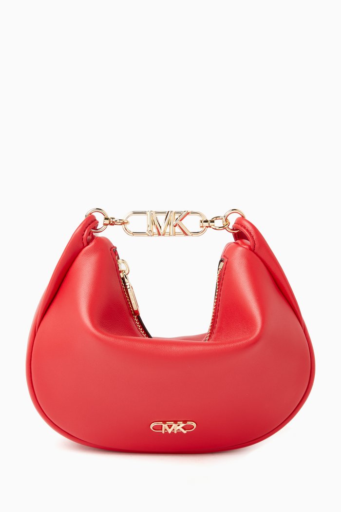 

Small Kendall Bracelet Bag in Leather, Red