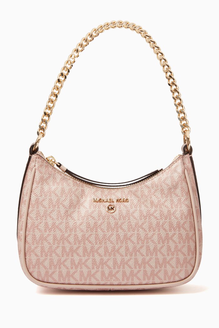 

Small Jet Set Charm Shoulder Bag in Signature Monogram Canvas, Pink