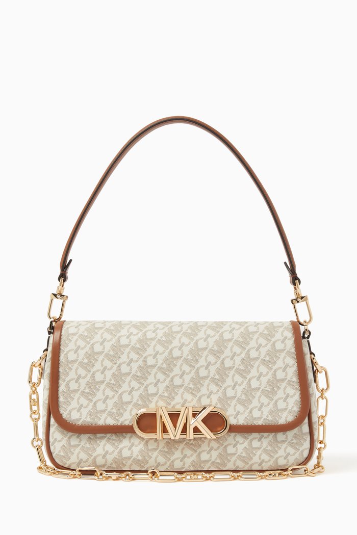 

Medium Parker Shoulder Bag in Signature Coated Canvas, Neutral