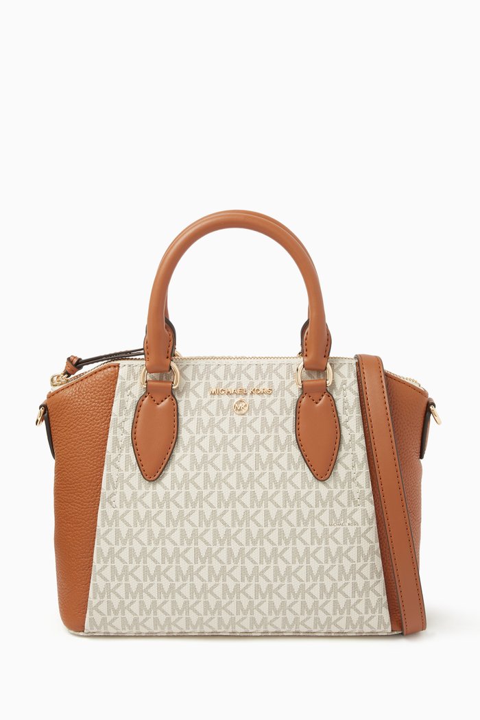 

Medium Sienna Top-handle Bag in Logo Canvas, Neutral