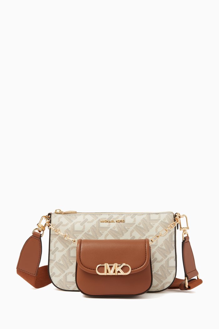 

Large Parker Empire 2-in-1 Crossbody Bag in Logo Canvas, Neutral