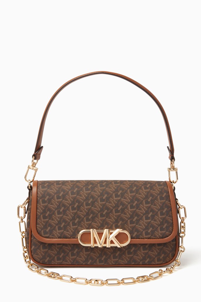 

Medium Parker Shoulder Bag in Signature Coated Canvas, Brown