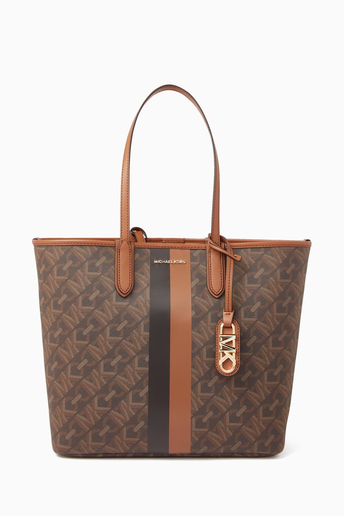 

Large Eliza Tote Bag in Coated-canvas, Brown