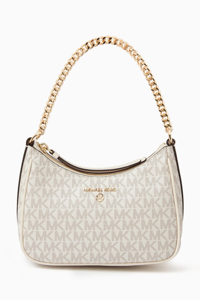

Small Jet Set Charm Shoulder Bag in Signature Monogram Canvas, Neutral