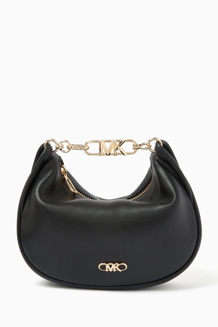

Small Kendall Bracelet Shoulder Bag in Leather, Black