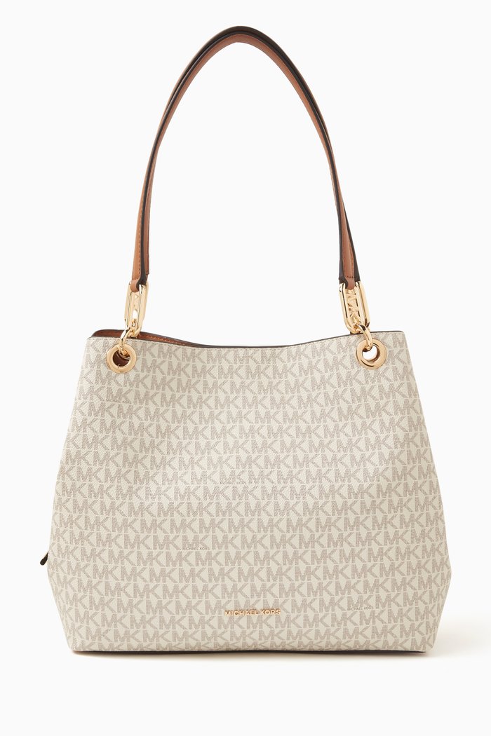 

Large Kensington Tote Bag in Signature Monogram Canvas, Neutral