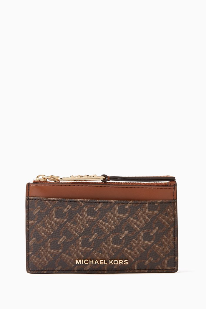

Empire Zip Card Case in Canvas, Brown