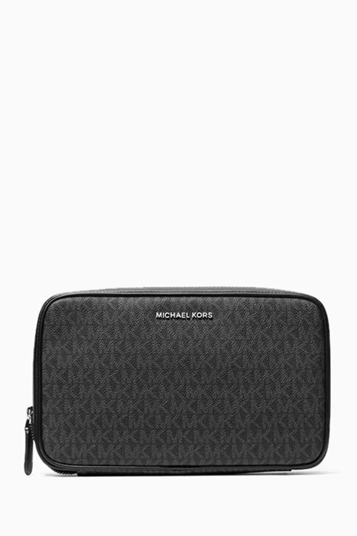 

Hudson Signature Logo Tech Case Coated Canvas & Leather, Black
