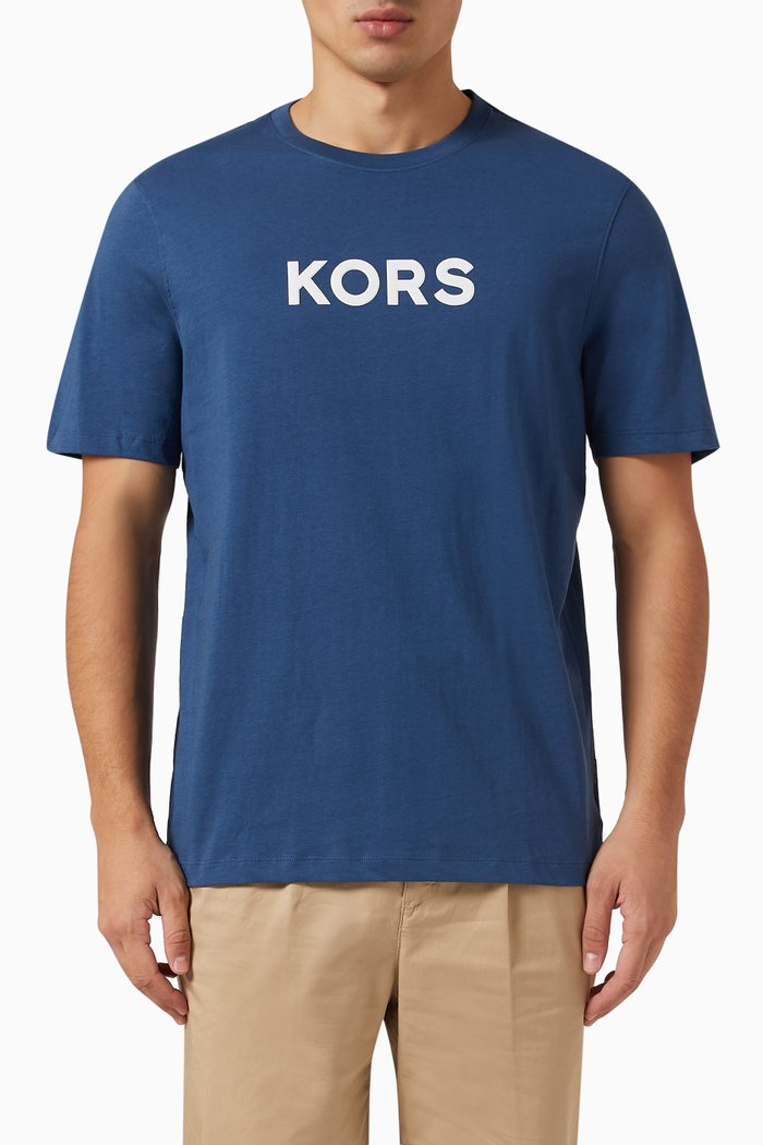 

Logo-detail T-shirt in Cotton, Blue