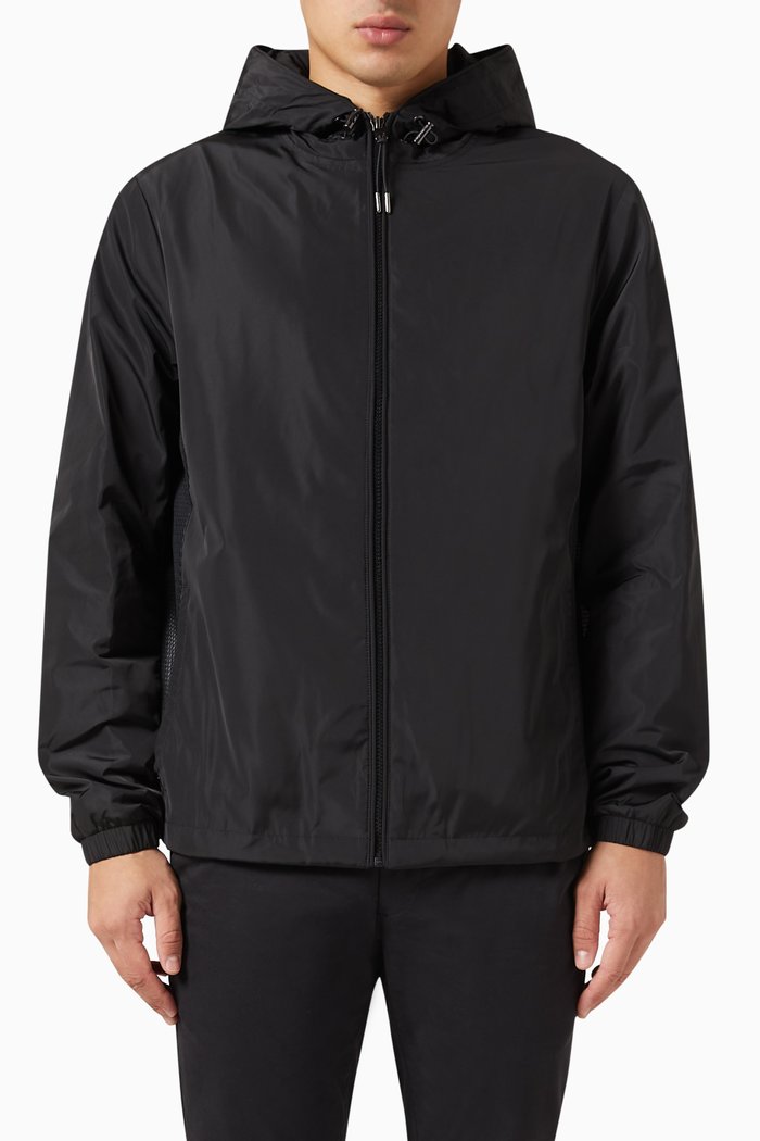 Mesh Windbreaker in Polyester, Black