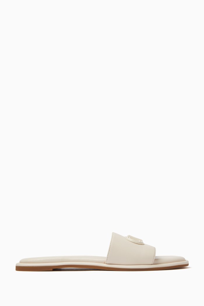 

Saylor Slide Sandals in Leather, Neutral