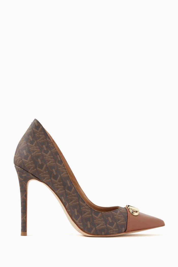 Parker 100 Pumps in Empire Signature Canvas, Brown
