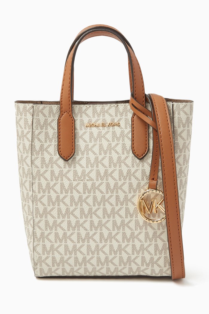 XS Sinclair Crossbody Tote Bag in Coated-canvas, Neutral