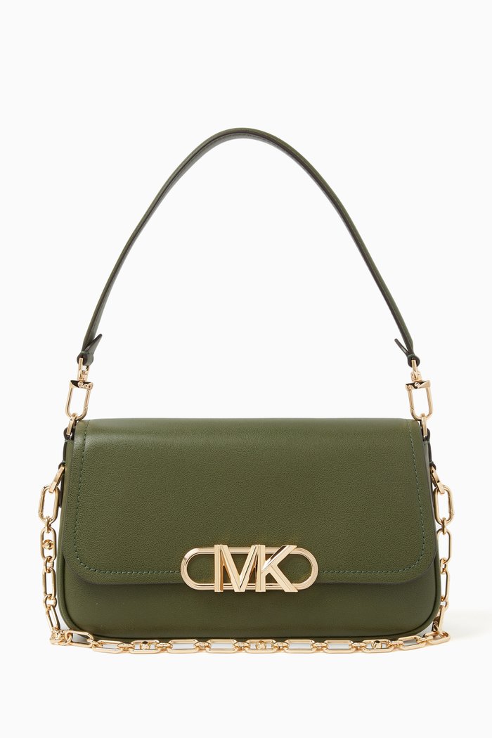 

Medium Parker Shoulder Bag in Leather, Green