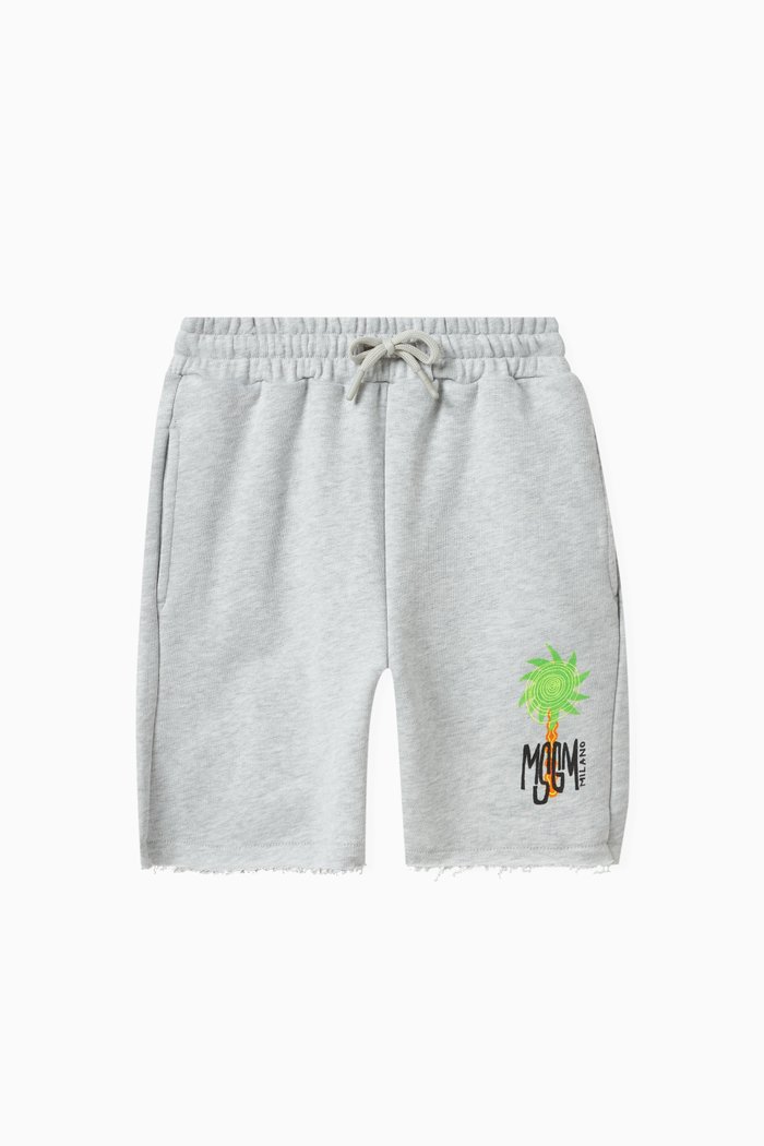 

Logo-print Bermuda Shorts in Fleece, Grey