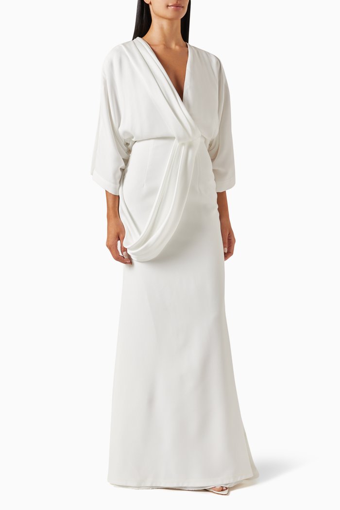

Sash Gown in Crepe, White