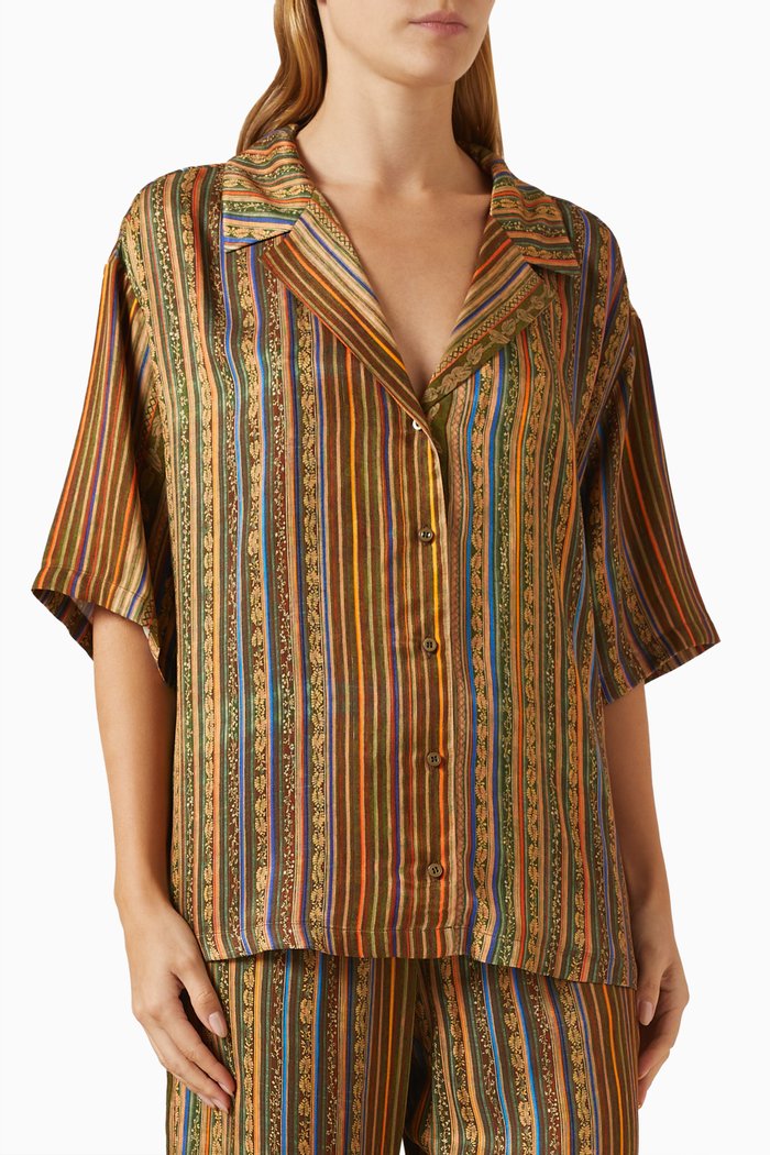 Cosmo Striped Shirt, Brown
