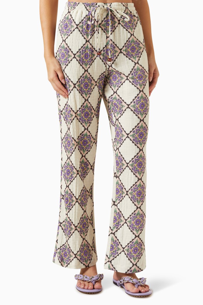 

Mason Straight Leg Pants in Viscose, Multicolour