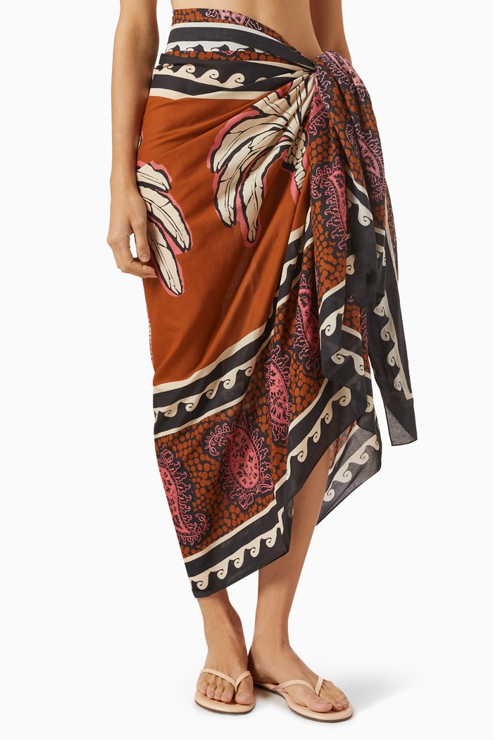 

Kilimanjaro Pareo Sarong in Cotton, Brown