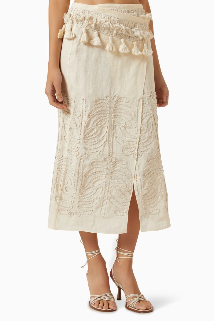 

Tansania Sun Skirt in Linen, White