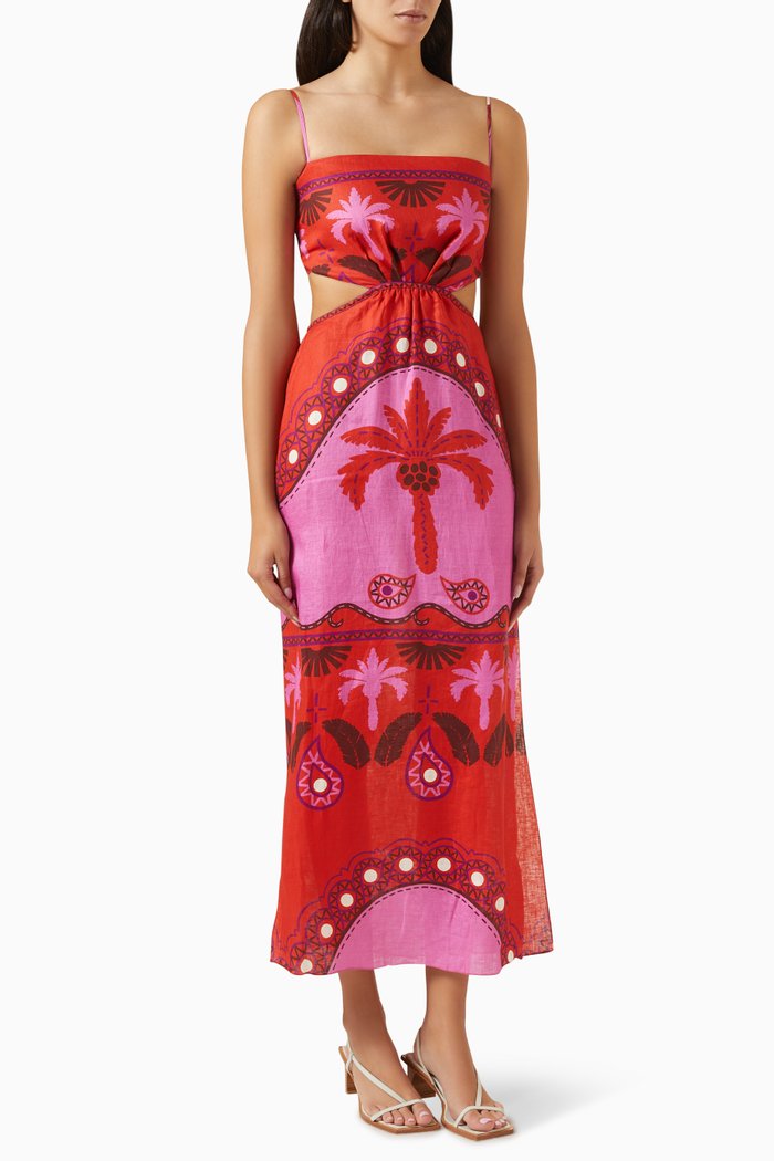 

Special Wildness Dress in Linen, Multicolour