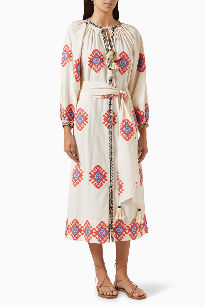 

Creata Memories Tunic Dress in Jacquard-cotton, White
