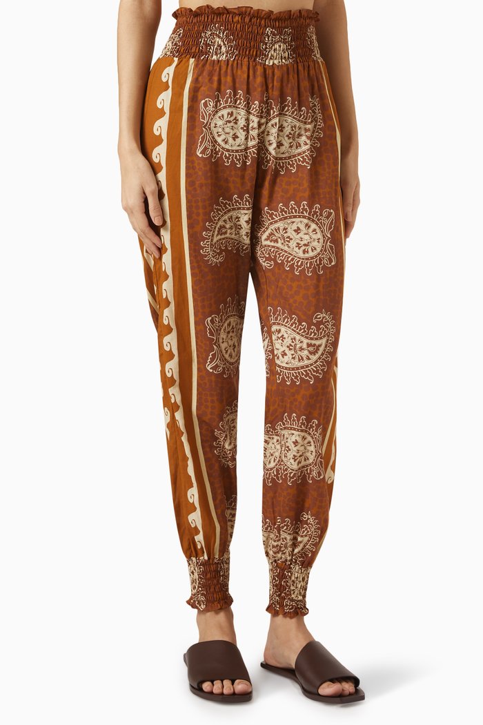 Be In Peace Pants in Cotton, Brown