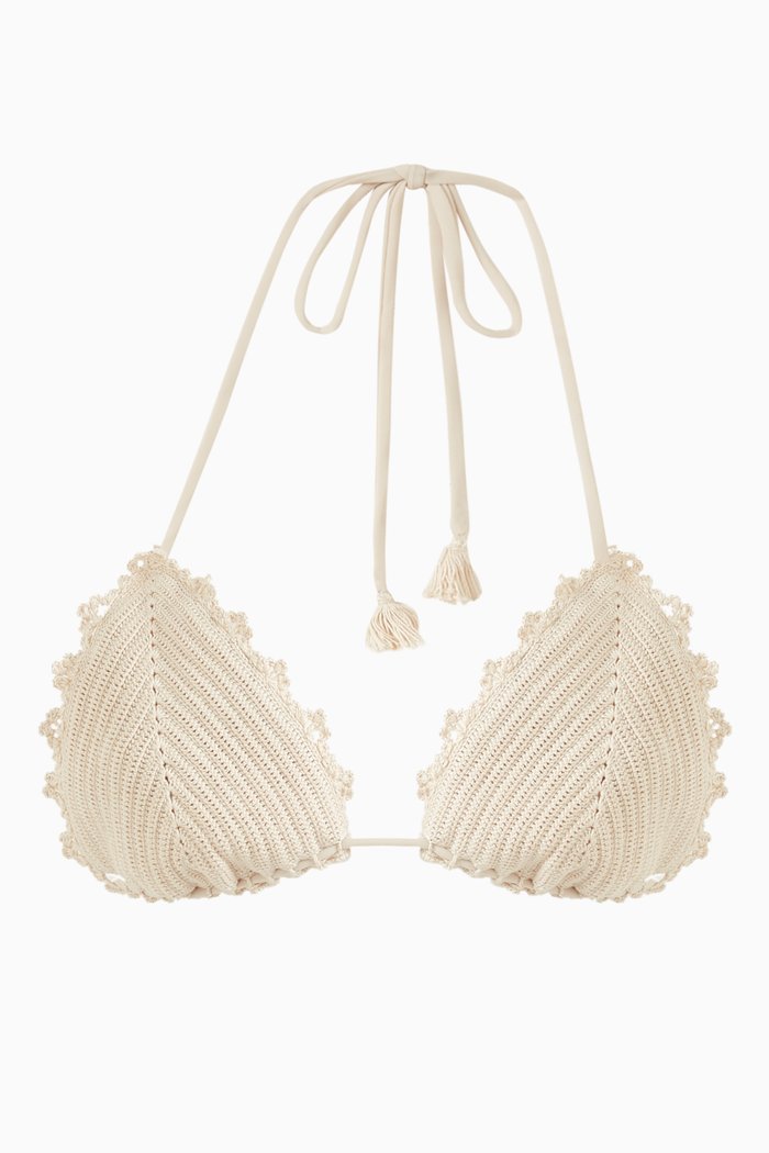 

Upepo Bikini Top in Crochet, White