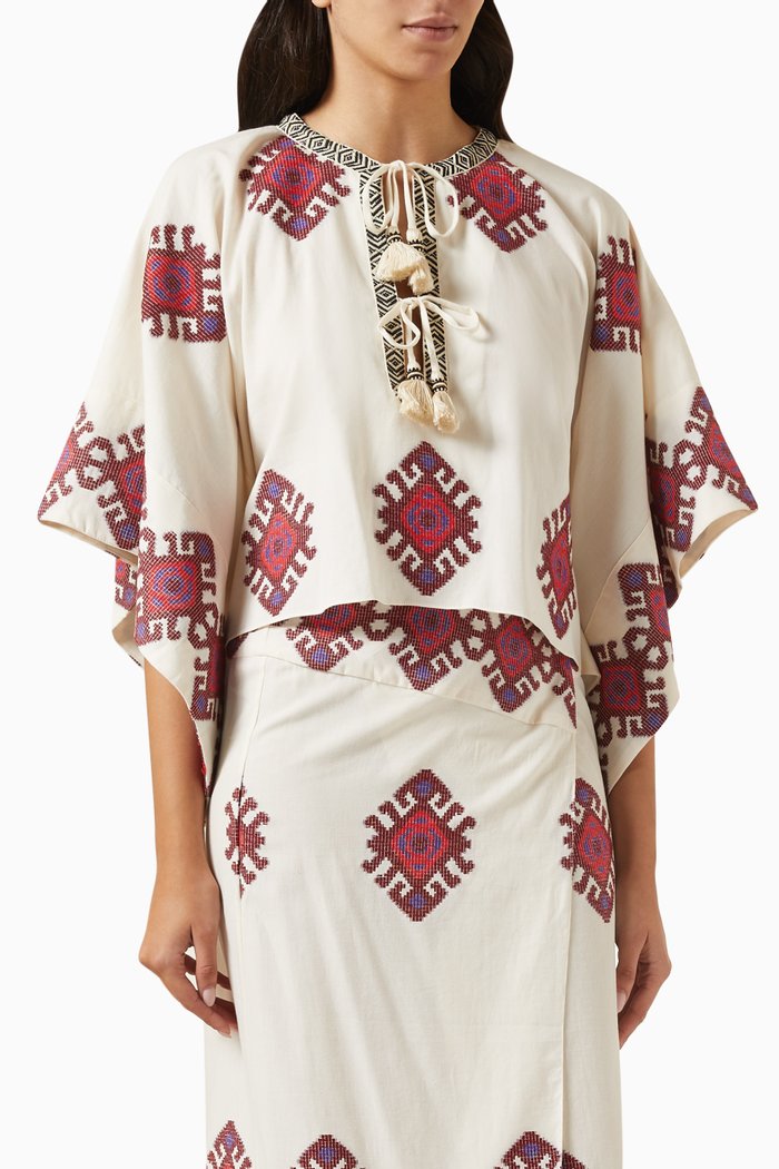 

Bushveld Poncho in Jacquard, White