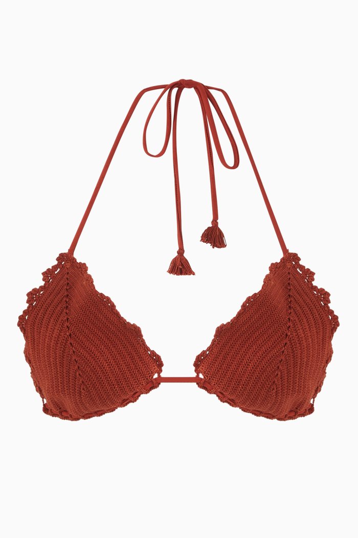 

Upepo Bikini Top in Crochet, Red