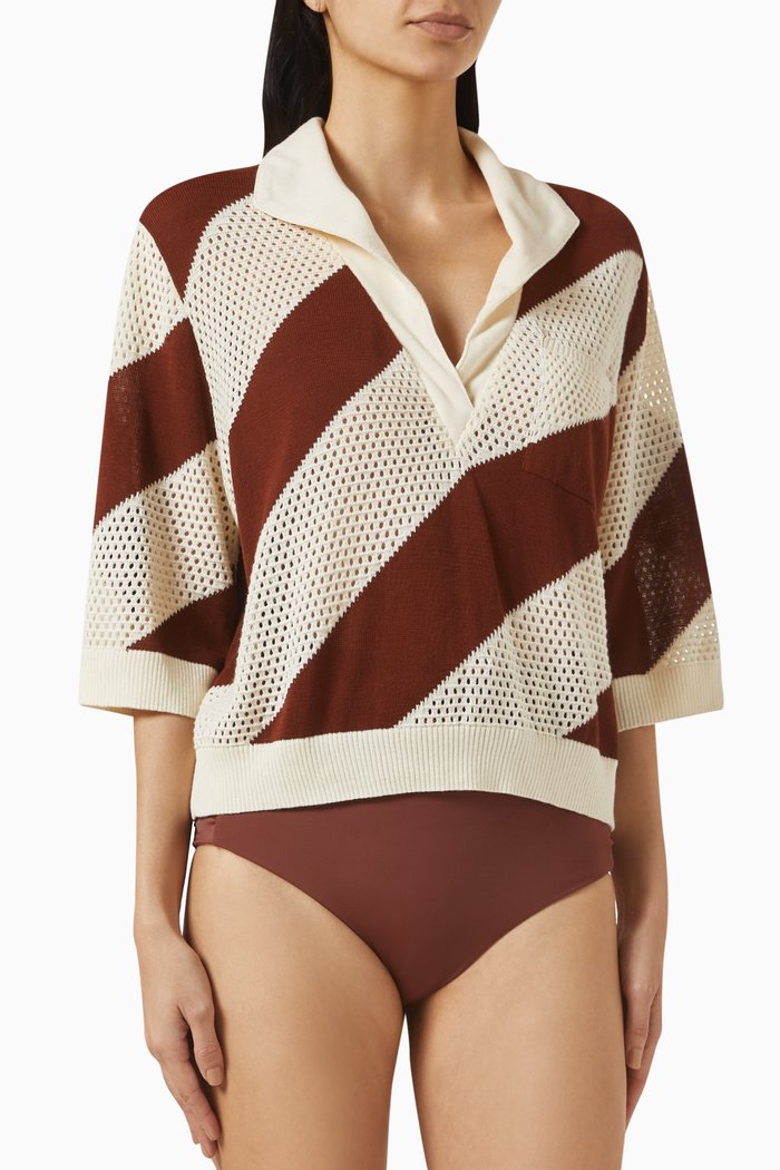 

Samburu Shirt in Textured Fabric, Brown