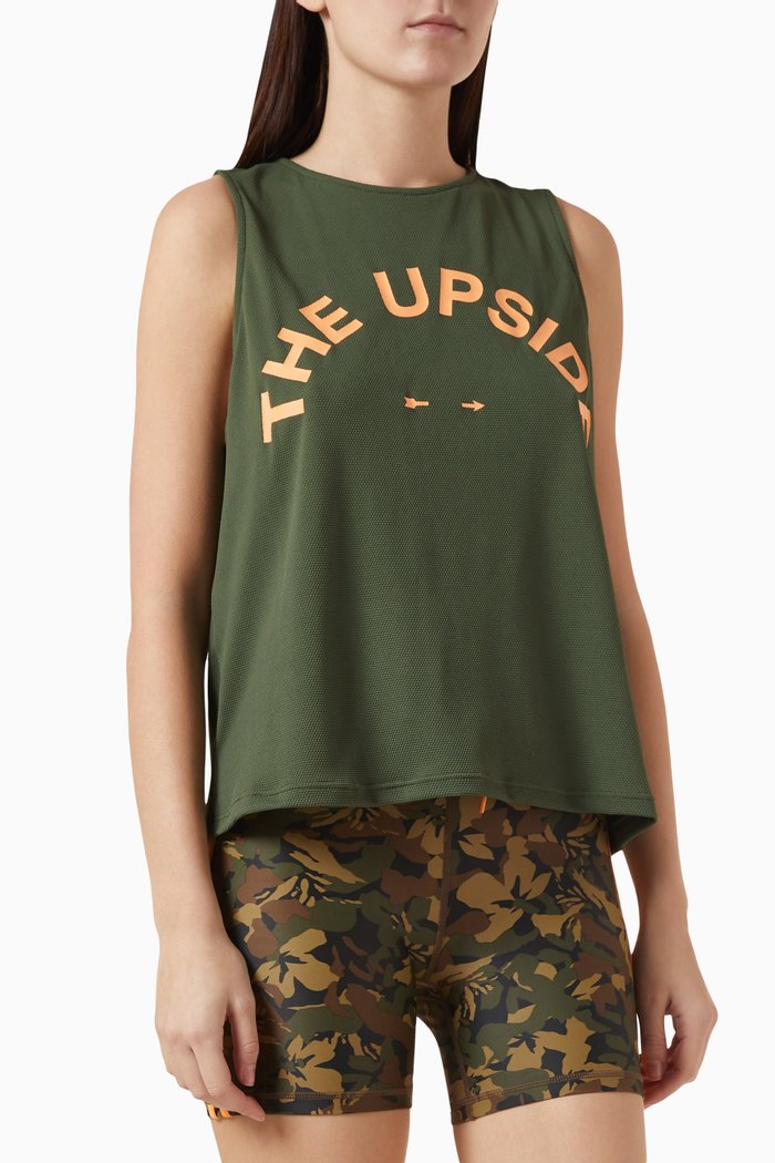 

Bailey Tank Top in Recycled Mesh, Green