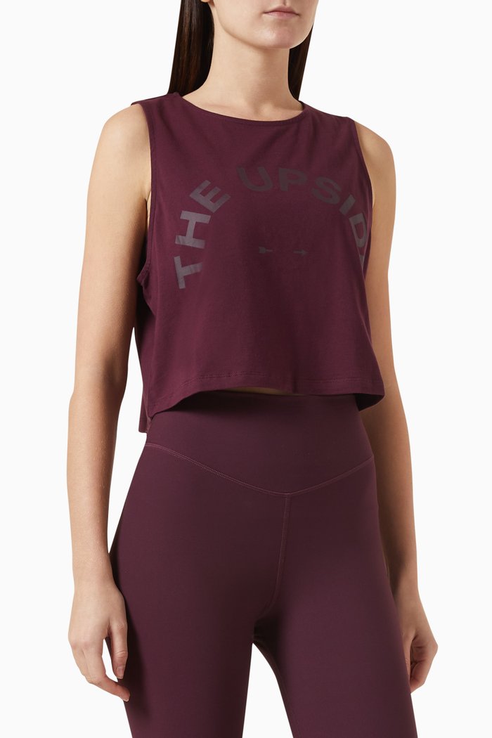 

Bailey Cropped Tank Top in Organic Cotton Jersey, Purple