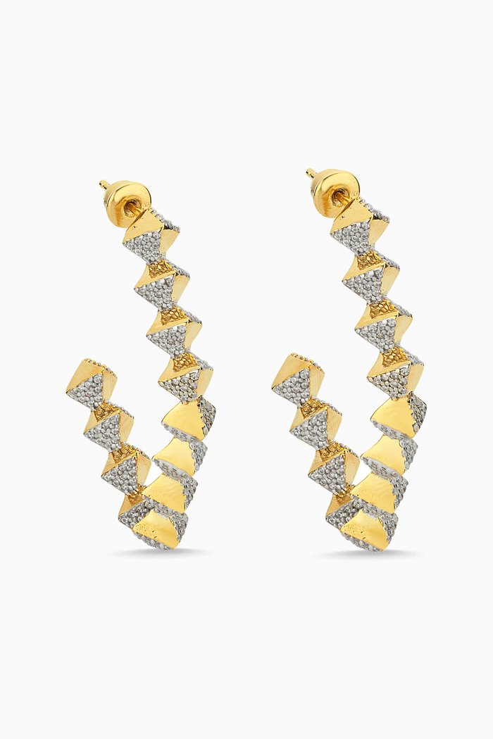 Extraordinary Hoop Single Earring in Sterling Silver, Gold